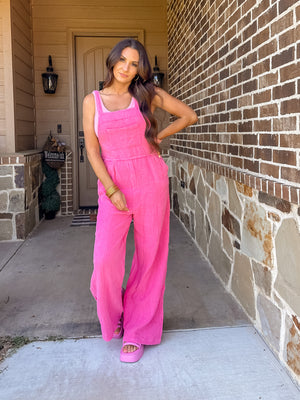 Everybody's Favorite Jumpsuit - Hot Pink