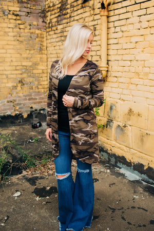 All In Good Time Camo Cardigan - West Avenue