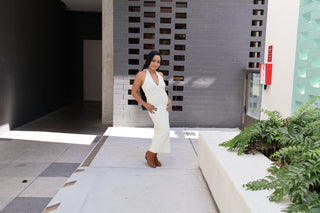 Cal Poly Graduation White Midi Dress - Small & Med Left - West Avenue