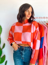 Talk Of The Town Checkered Sweater