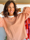 Orange Stripe Pullover