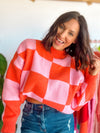 Talk Of The Town Checkered Sweater