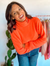 Neon Lights Cropped Turtleneck - Neon Orange