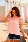 Fancy And Fun Embossed Pink Top