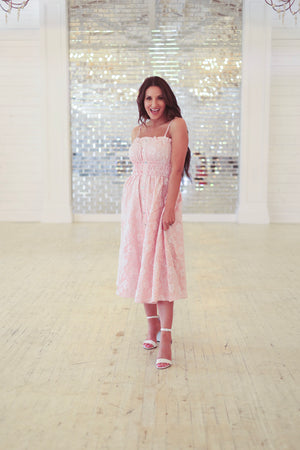 What You Love Baby Pink Midi Dress