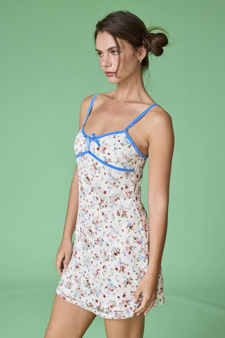 Sophia Floral Printed Lace Mini Dress