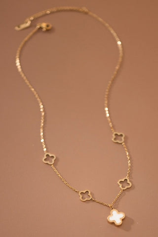 18k Non-tarnish Stainless Steel Clover Necklace - West Avenue