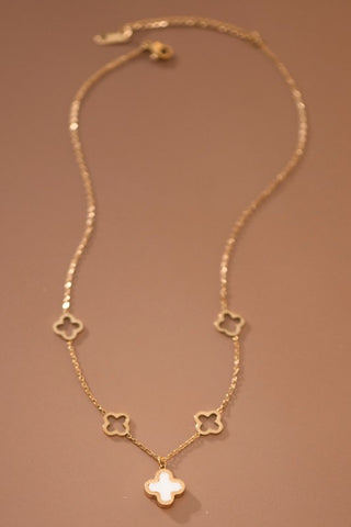 18k Non-tarnish Stainless Steel Clover Necklace - West Avenue