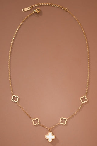 18k Non-tarnish Stainless Steel Clover Necklace - West Avenue