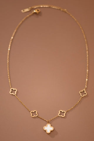 18k Non-tarnish Stainless Steel Clover Necklace - West Avenue