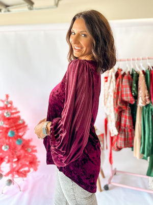 Silent Night Velvet Top - Eggplant