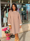 Mind If I Do Bubble Sleeve Dress - Rust