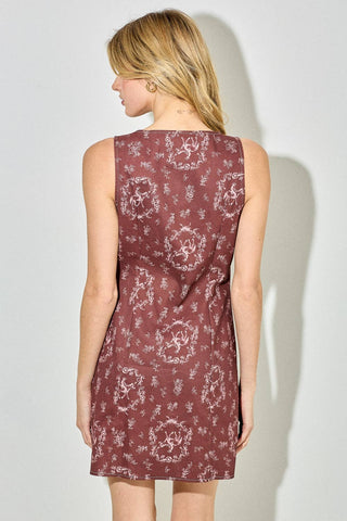 HORSE PRINTED MINI DRESS - West Avenue