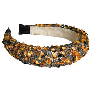 Orange and Black Glitter Headband
