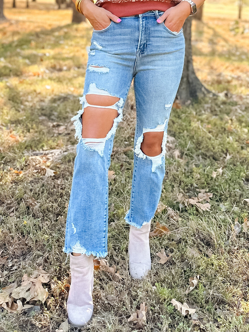 Risen High Rise Crop Jeans