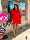 Textured Red Dress