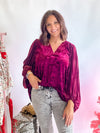 Silent Night Velvet Top - Eggplant