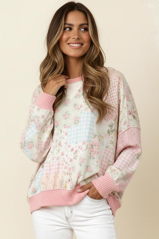 Pretty Low Triangle Oversized Patchwork Sweater Top - West Avenue