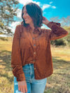 Love Somebody Rust Button Up Top