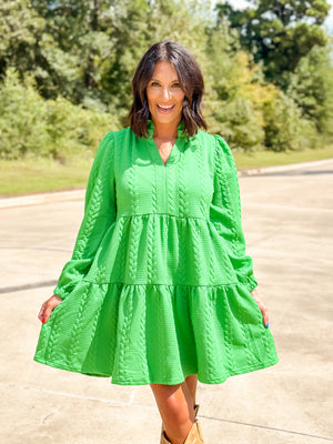 Textured Green Dress