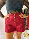 Corduroy Button Down Shorts