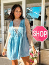 Miranda Sleeveless Denim Romper - Med Denim