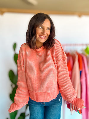 Two Tone Orange Sweater