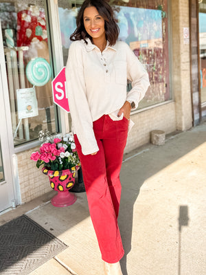 Collared Henley Top