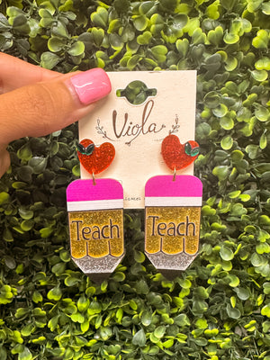 Teach Pencil Earrings