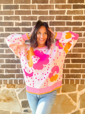 Flower Power Pink Sweater