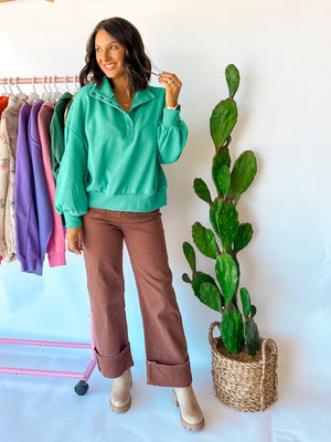 Green Henley Top