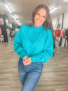 Best Of Intentions Cropped Sweater - Teal