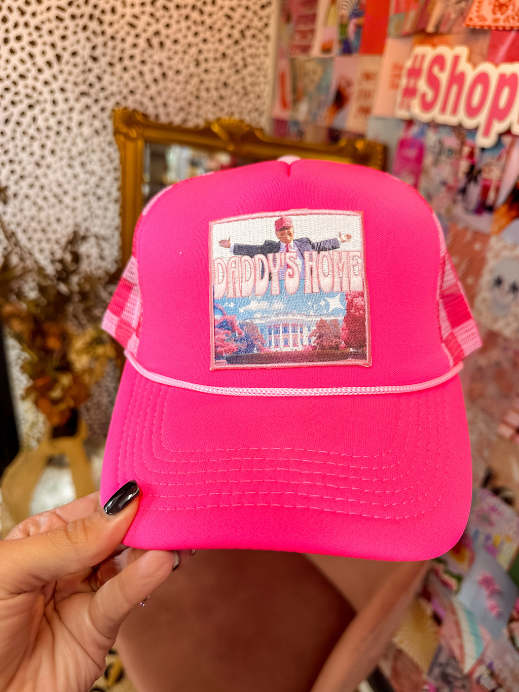 Daddy's Home Checkered Trucker Hat