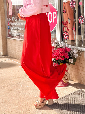 Wide Leg Red Pants