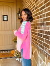 Pretty In Pink Colorblock Button Top