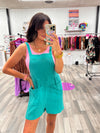 How's It Gonna Be Romper - Blue/Green