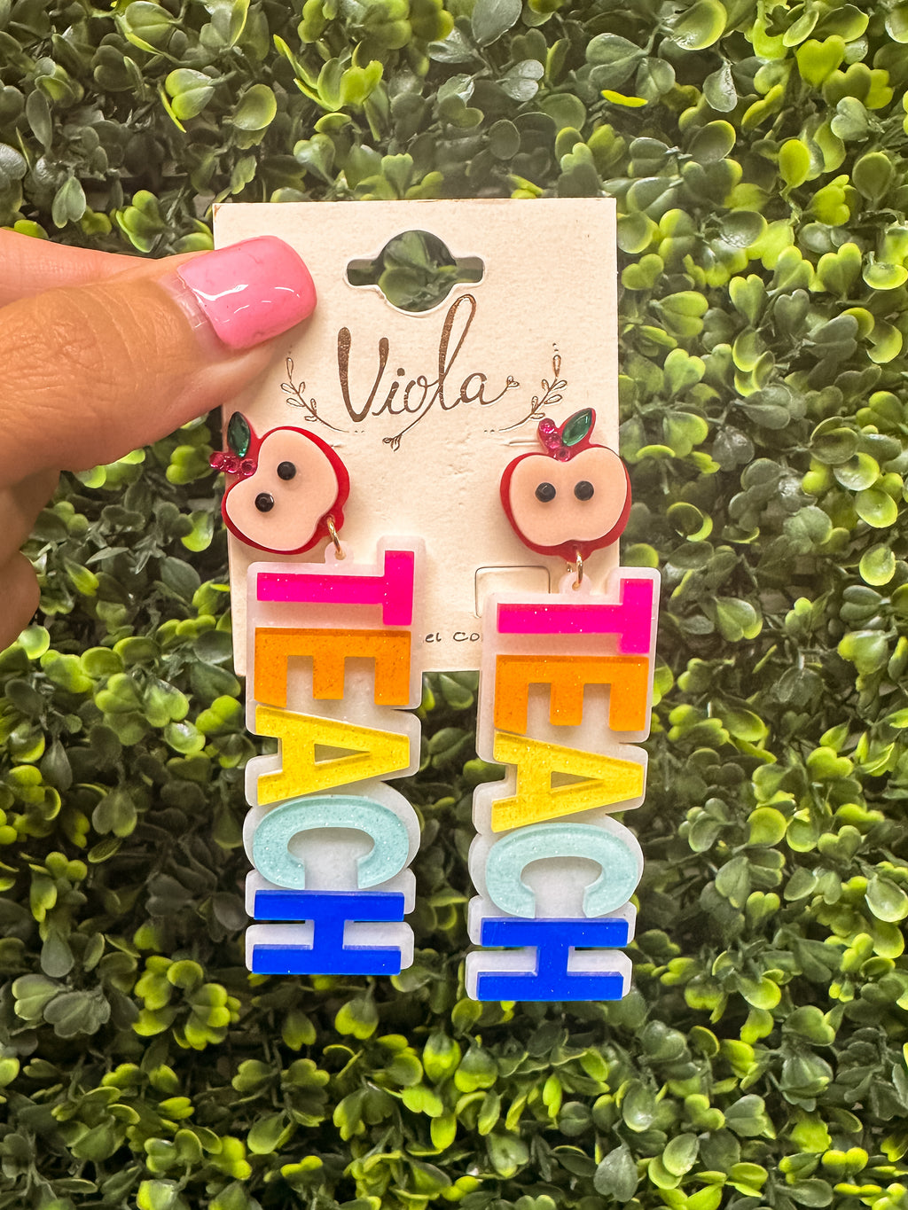 Rainbow Teach Earrings