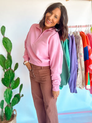 Pink Zip Pullover