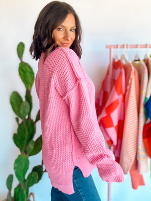 Oversized Knit Pink Sweater