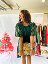 Under The Christmas Tree Velvet Dress - Hunter Green