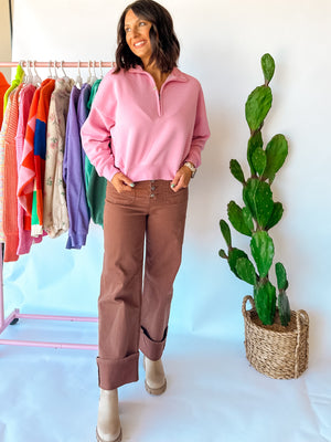 Pink Zip Pullover