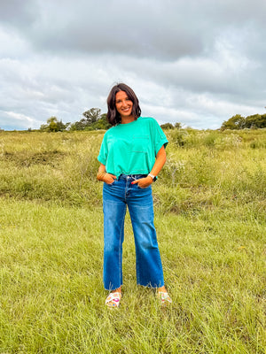 Oversized Washed Crop Tee