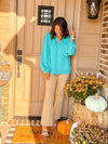 Turquoise Bubble Sleeve Top