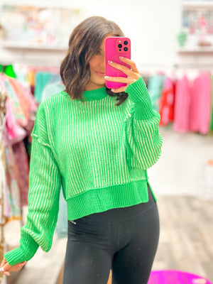 Two Tone Green Sweater