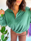 Dark Green Half Zip Pullover