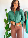 Dark Green Half Zip Pullover