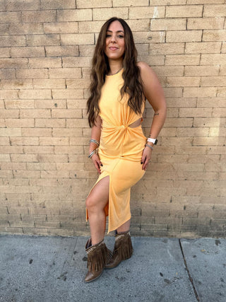 Til The World Ends Nectarine Midi Dress - West Avenue