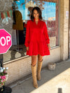 Textured Red Dress