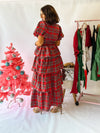 Christmas Angel Plaid Maxi Dress