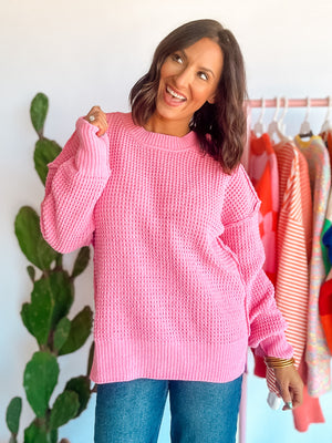 Oversized Knit Pink Sweater